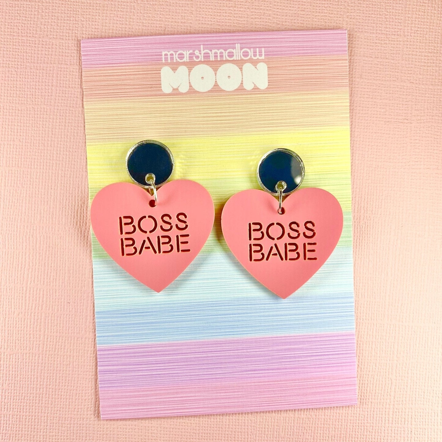 Boss Babe Candy Heart Earrings (6 colours available) - Lost Minds Clothing