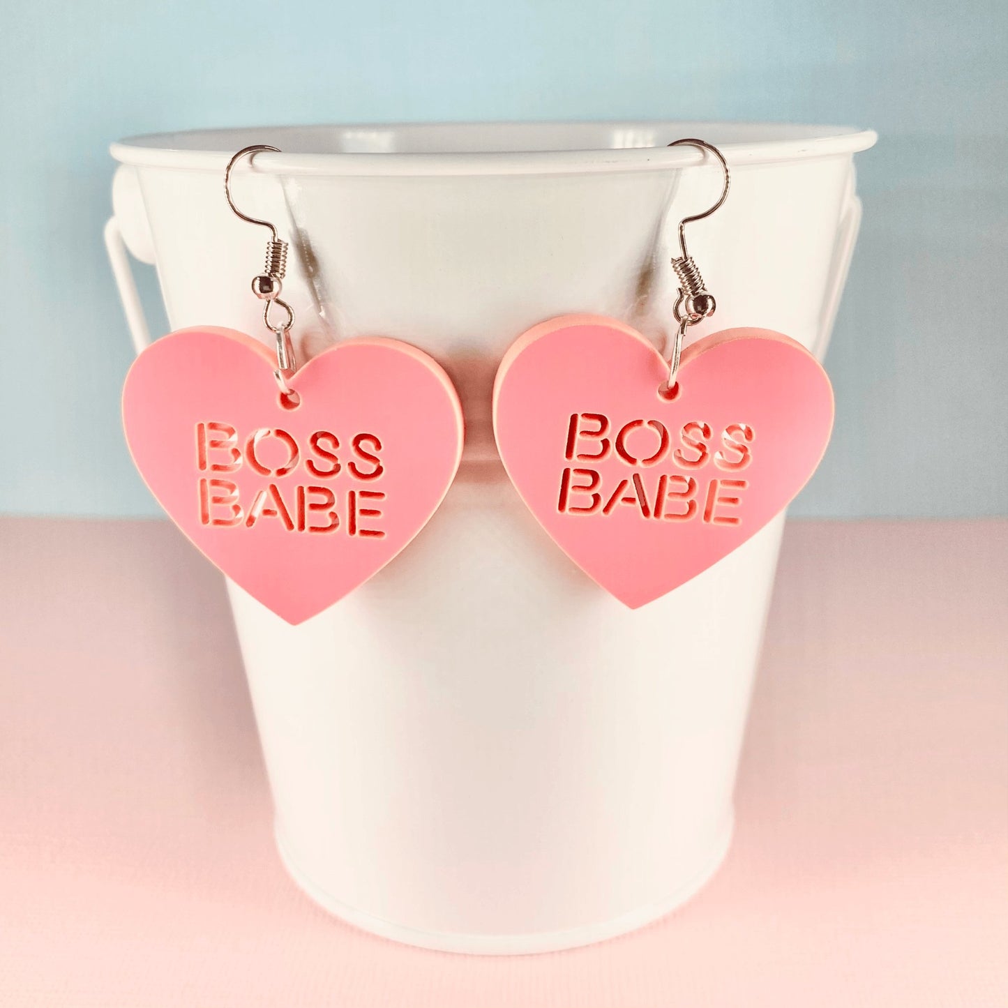 Boss Babe Candy Heart Earrings (6 colours available) - Lost Minds Clothing