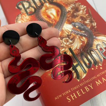 Crimson Snake Earrings