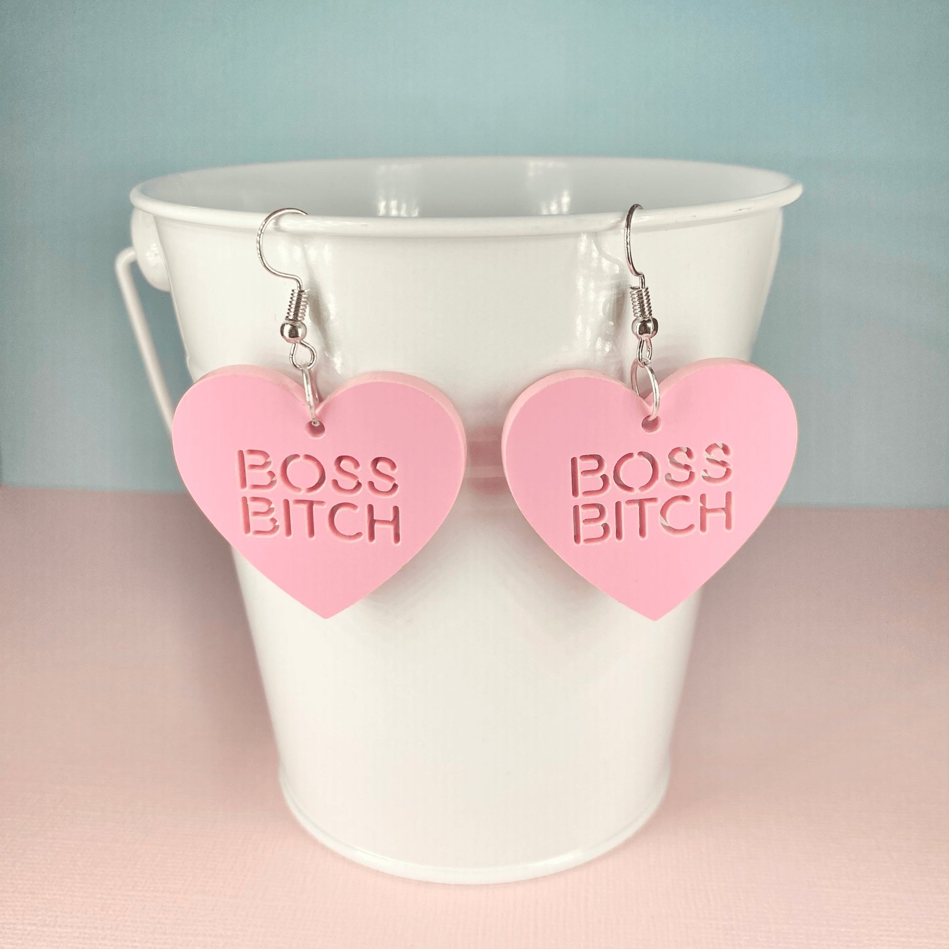 Boss B-tch Candy Heart Earrings (6 colours available) - Lost Minds Clothing