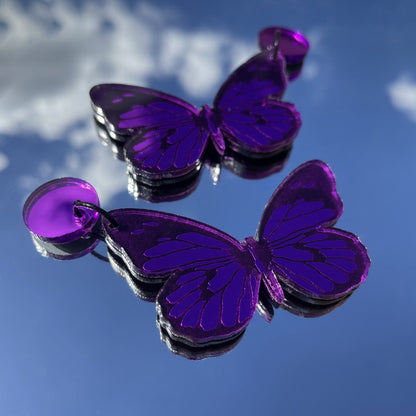 Butterfly Effect Acrylic Earrings - Purple - Lost Minds Clothing