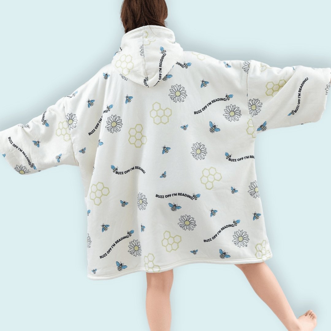 Buzz Off I'm Reading Hoodie Blanket - Lost Minds Clothing