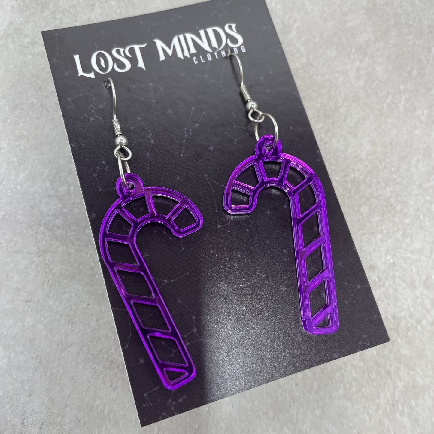 Candy Cane Essential Earrings (4 colours available) - Lost Minds Clothing