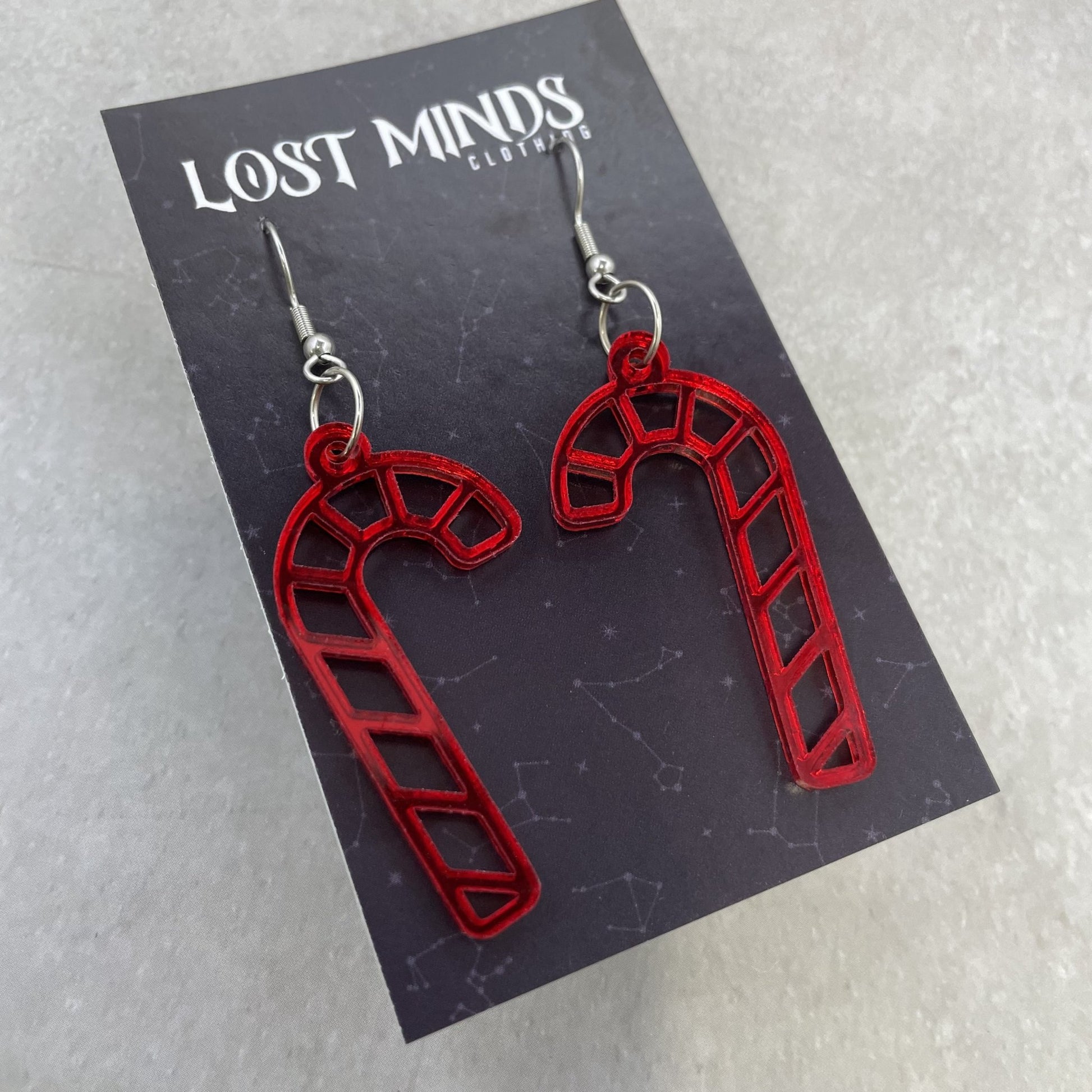 Candy Cane Essential Earrings (4 colours available) - Lost Minds Clothing