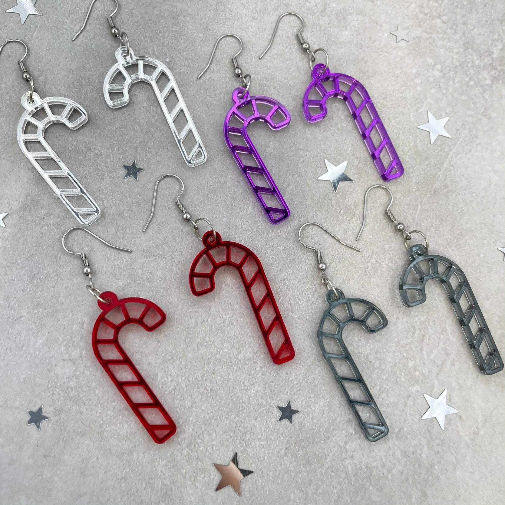 Candy Cane Essential Earrings (4 colours available) - Lost Minds Clothing