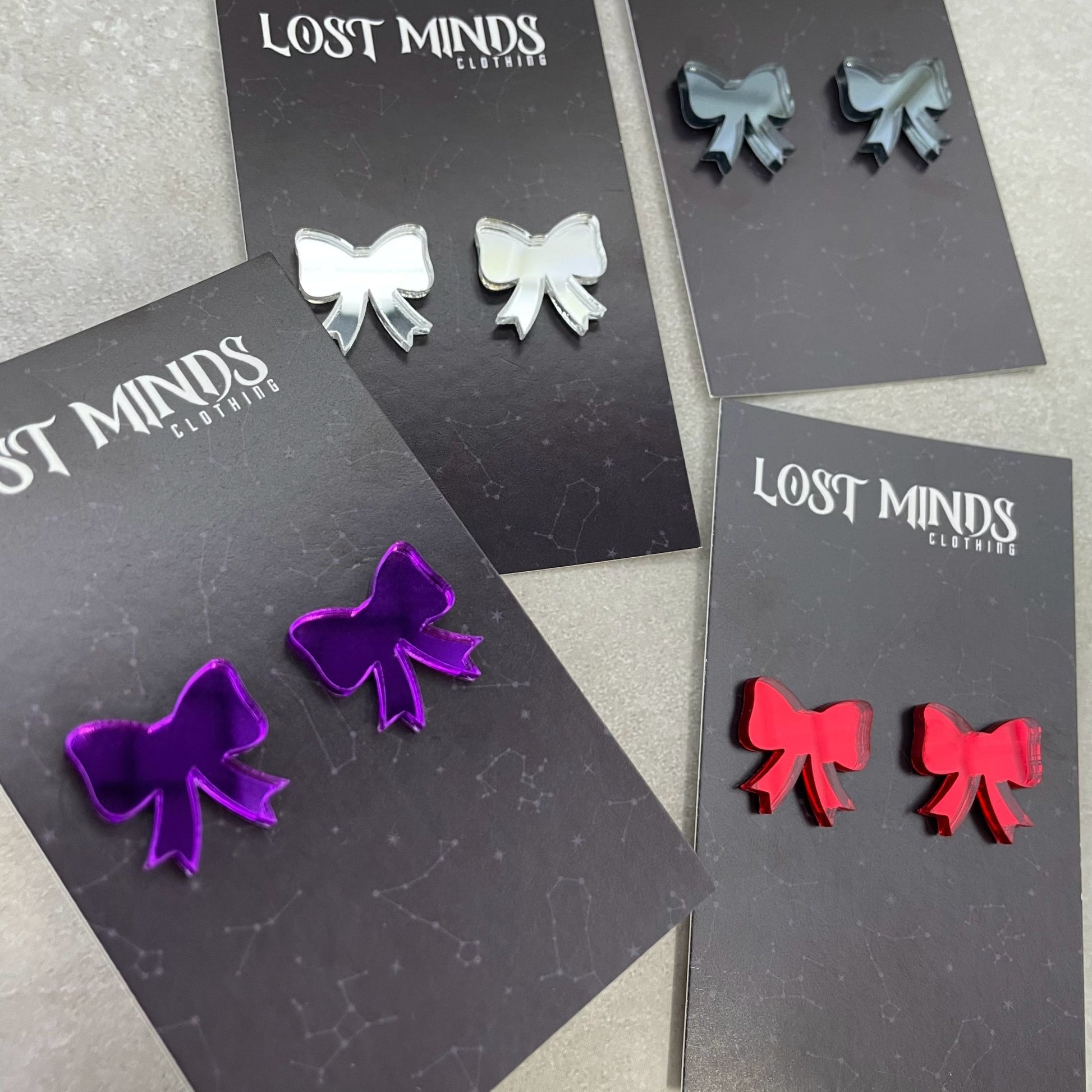 Christmas Bow Essential Studs (4 colours available) - Lost Minds Clothing