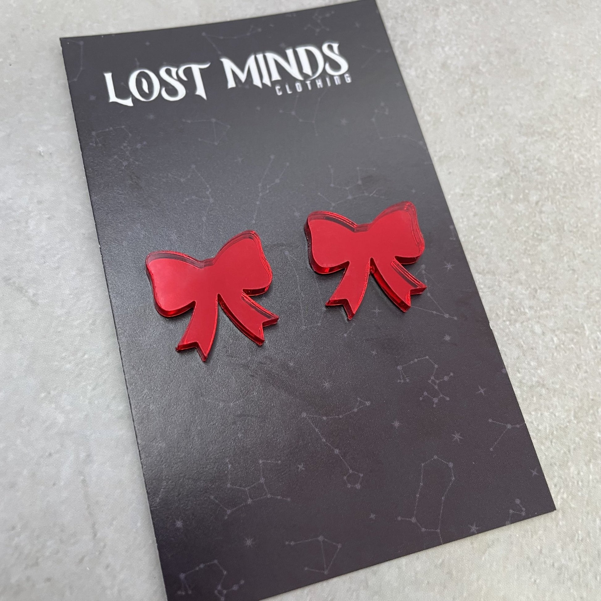 Christmas Bow Essential Studs (4 colours available) - Lost Minds Clothing