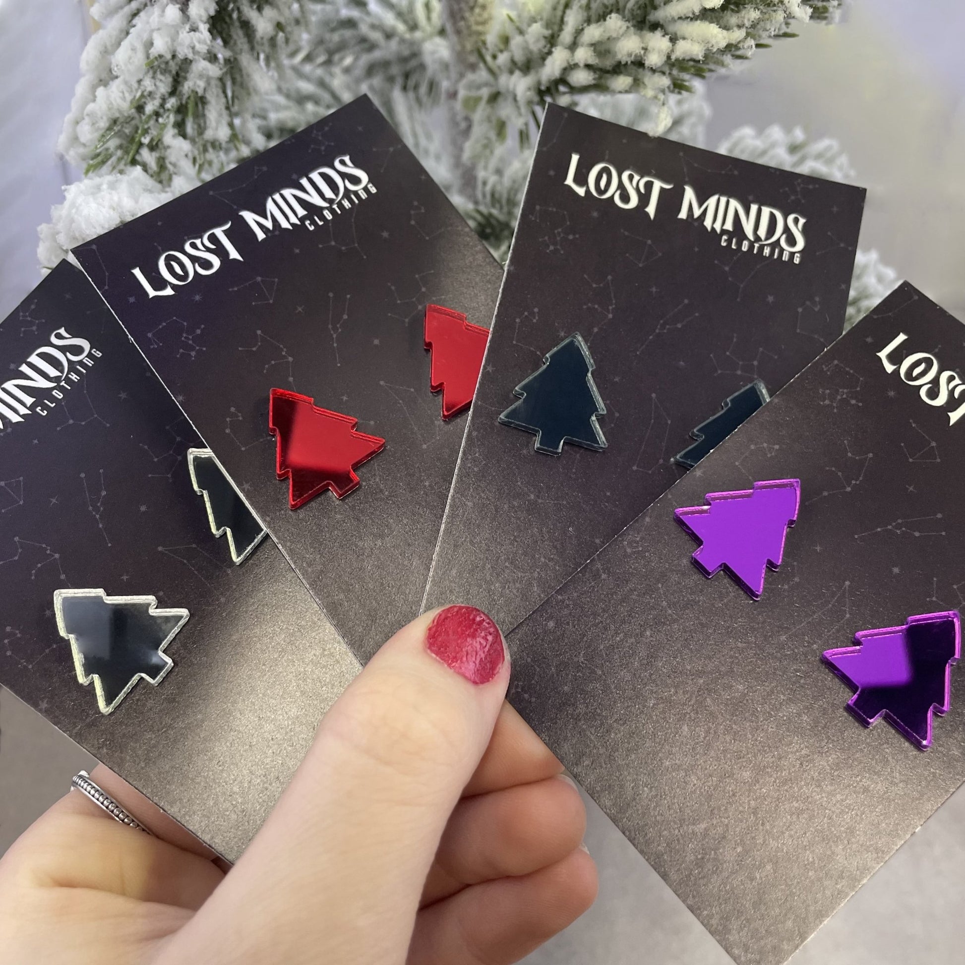 Christmas Tree Essential Studs (4 colours available) - Lost Minds Clothing