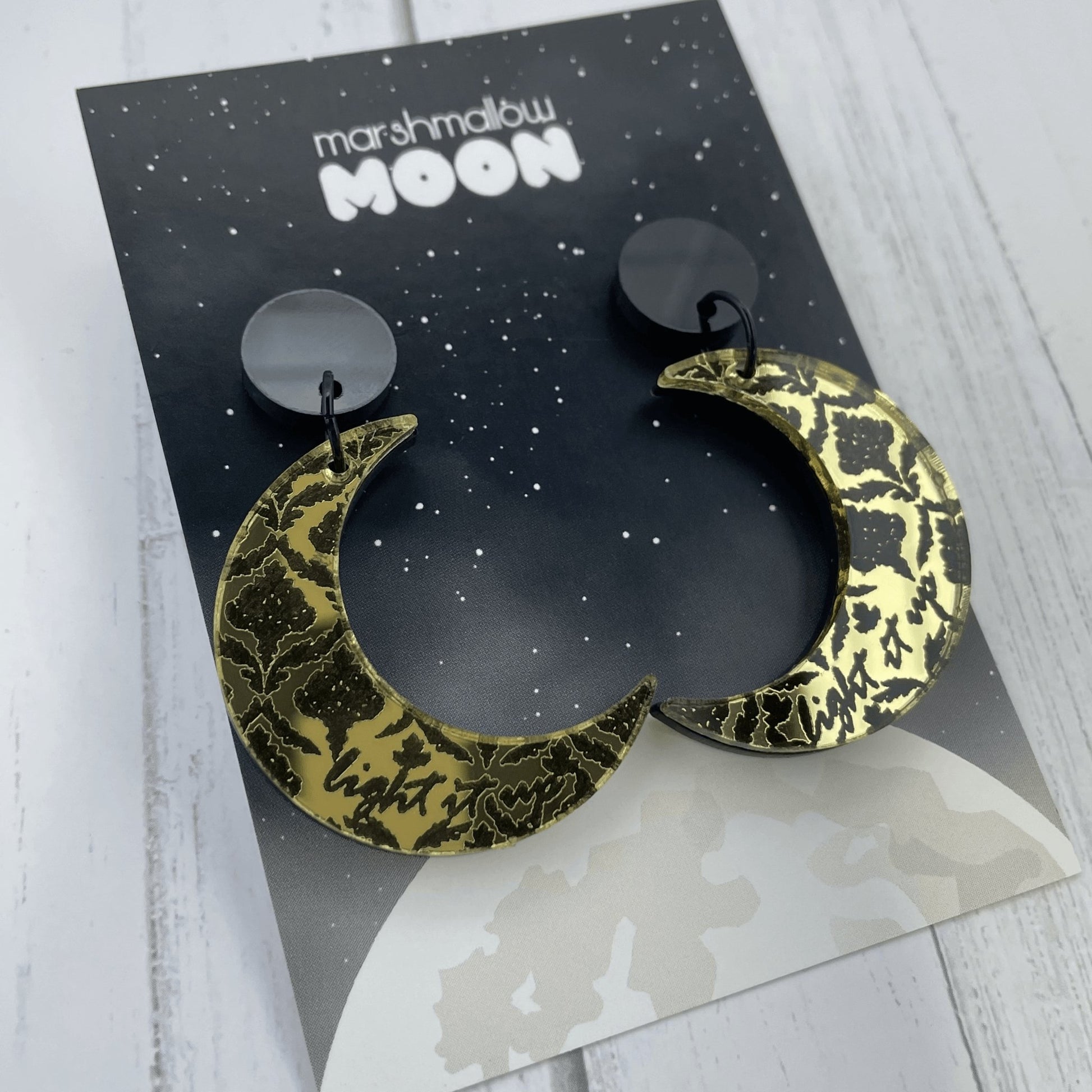 Crescent Moon Acrylic Earrings - Lost Minds Clothing