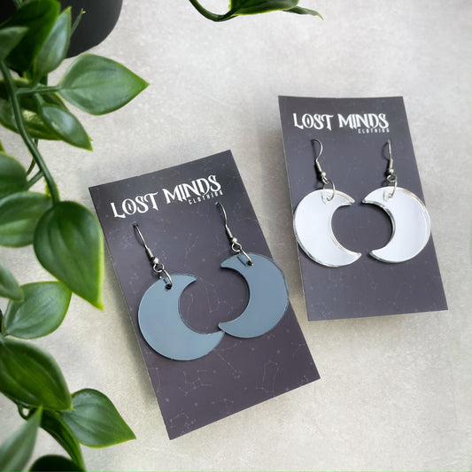 Crescent Moon Essential Earrings (4 colours available) - Lost Minds Clothing