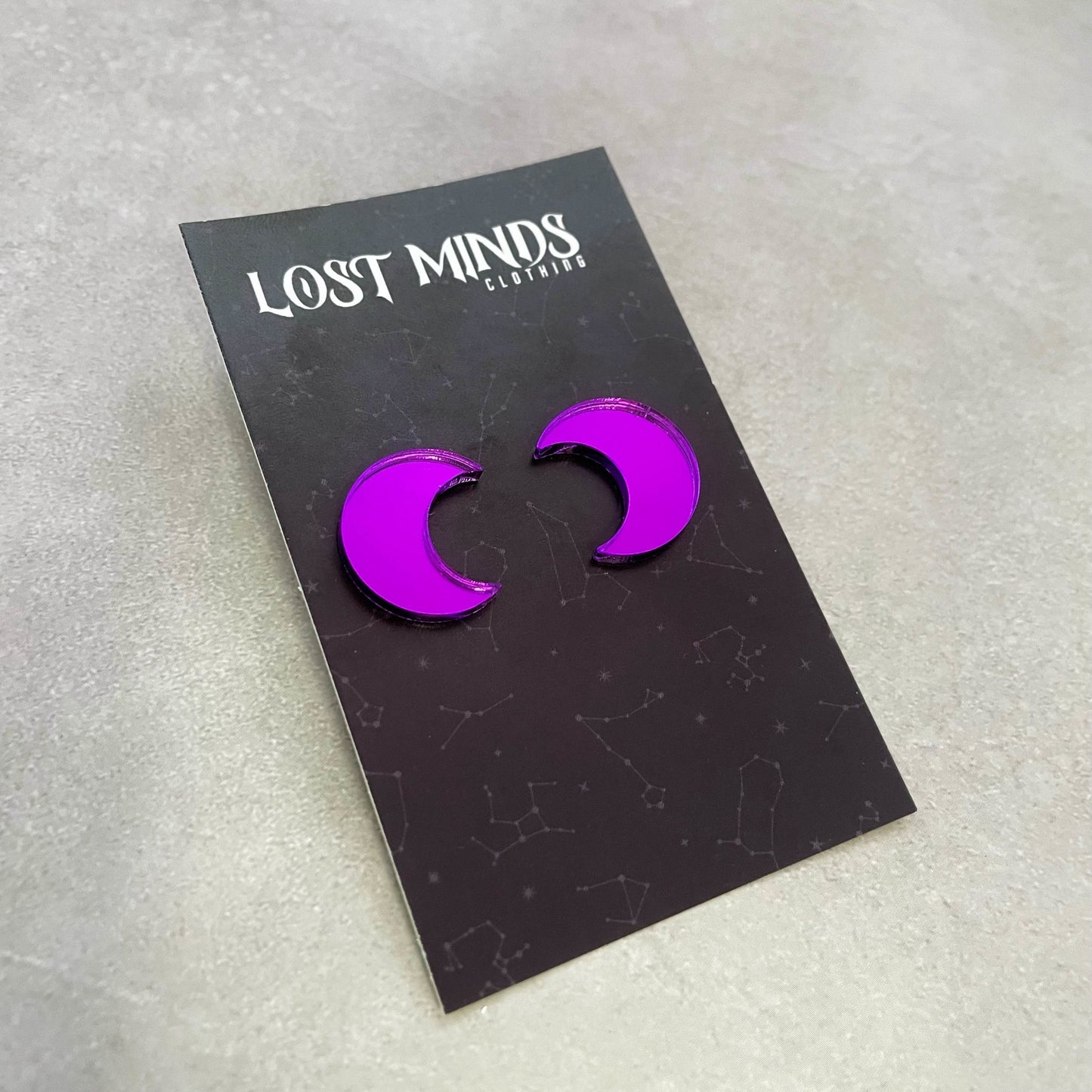 Crescent Moon Essential Studs (4 colours available) - Lost Minds Clothing