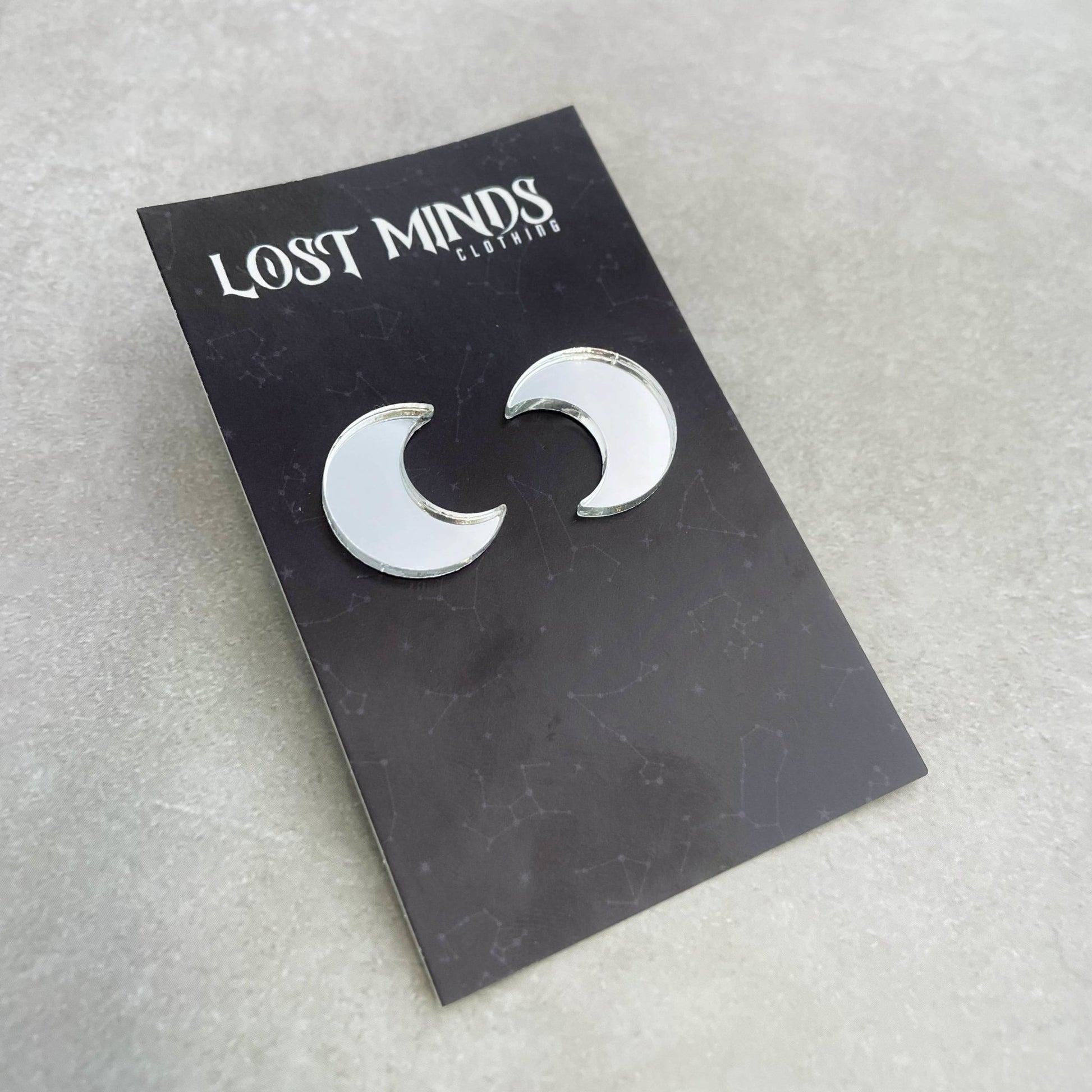 Crescent Moon Essential Studs (4 colours available) - Lost Minds Clothing