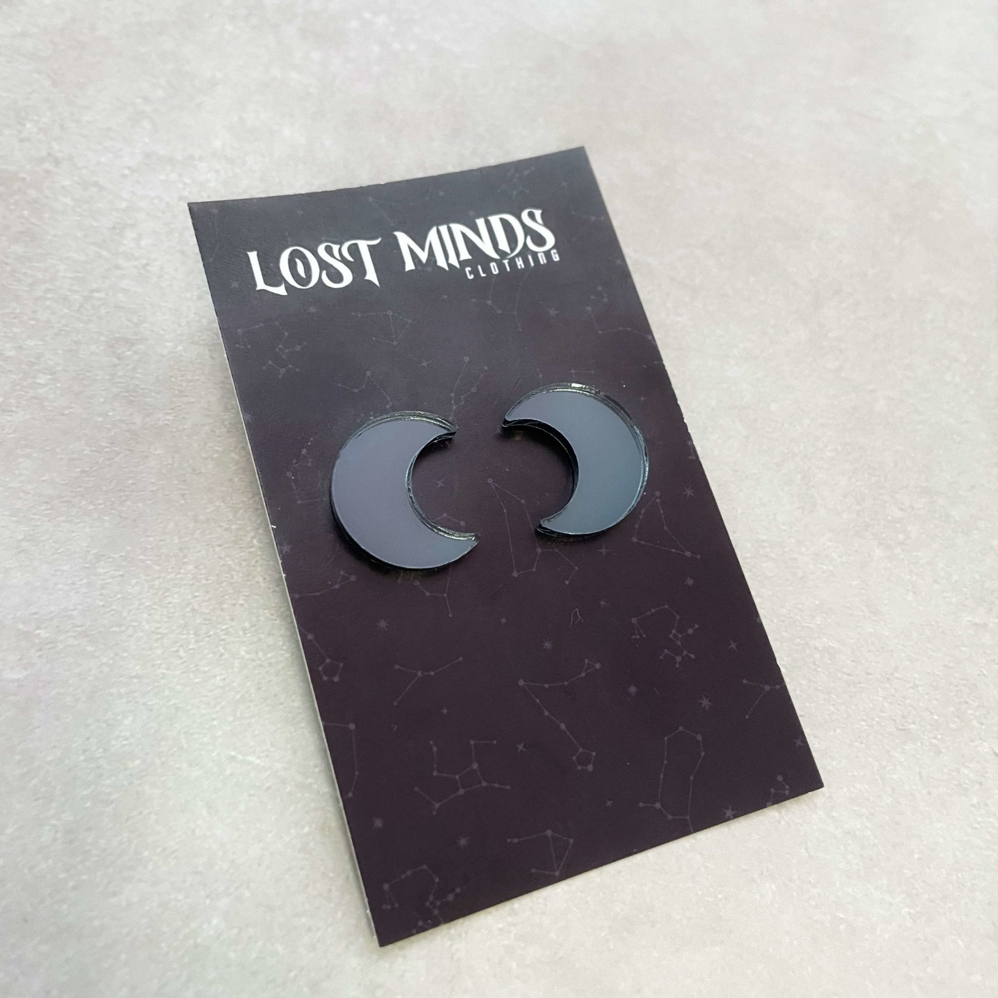 Crescent Moon Essential Studs (4 colours available) - Lost Minds Clothing