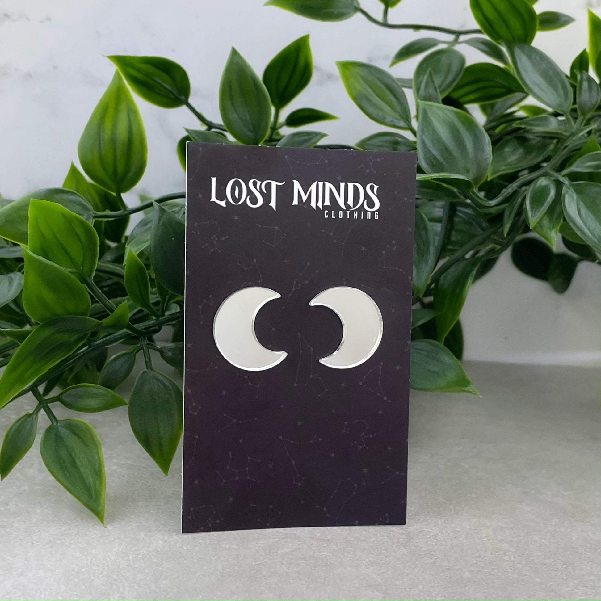 Crescent Moon Essential Studs (4 colours available) - Lost Minds Clothing