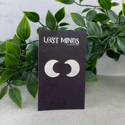Crescent Moon Essential Studs (4 colours available) - Lost Minds Clothing