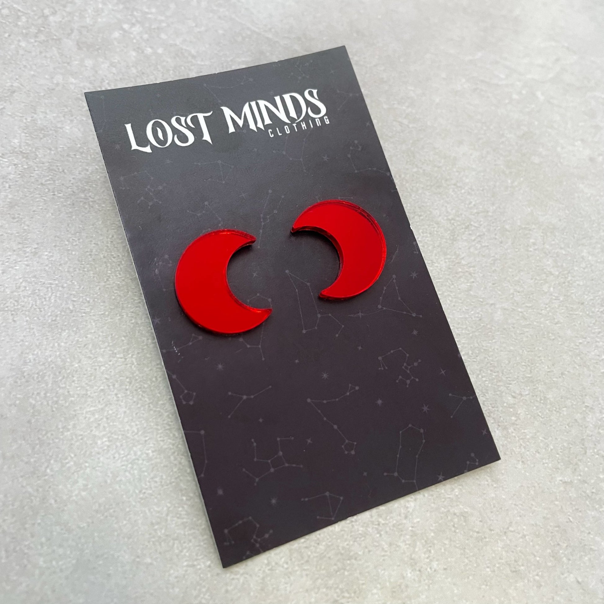 Crescent Moon Essential Studs (4 colours available) - Lost Minds Clothing