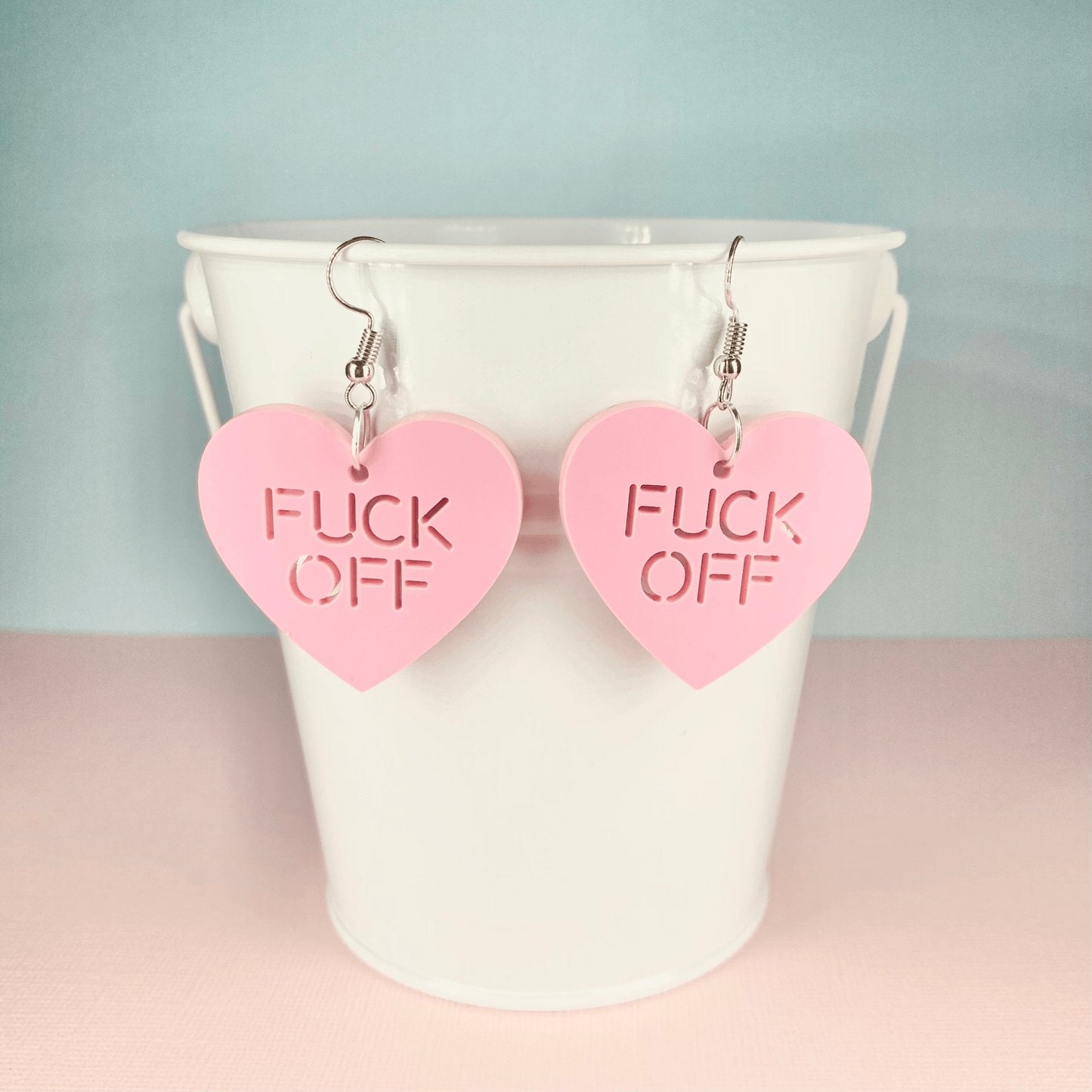 F-ck Off Candy Heart Earrings (6 colours available) - Lost Minds Clothing