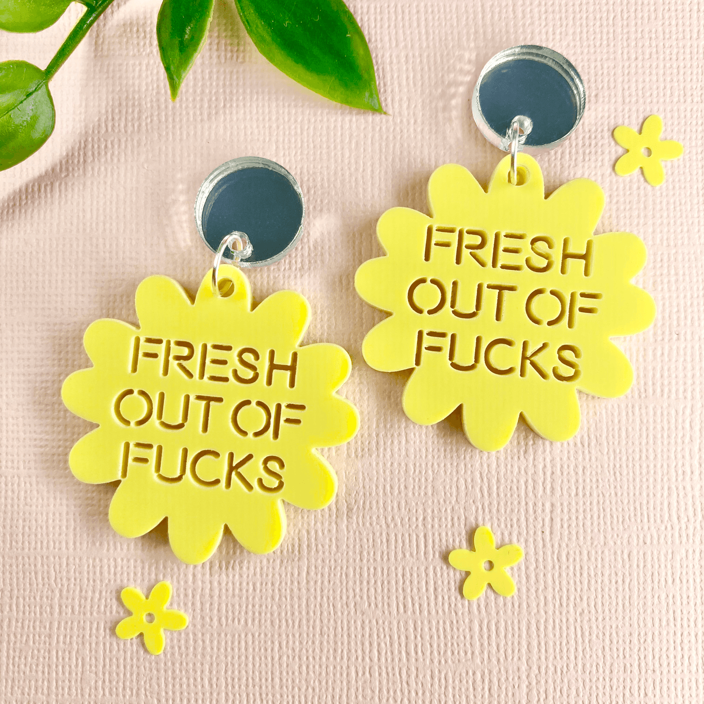 Fresh out Of F-cks Acrylic Earrings (8 colours available) - Marshmallow Moon