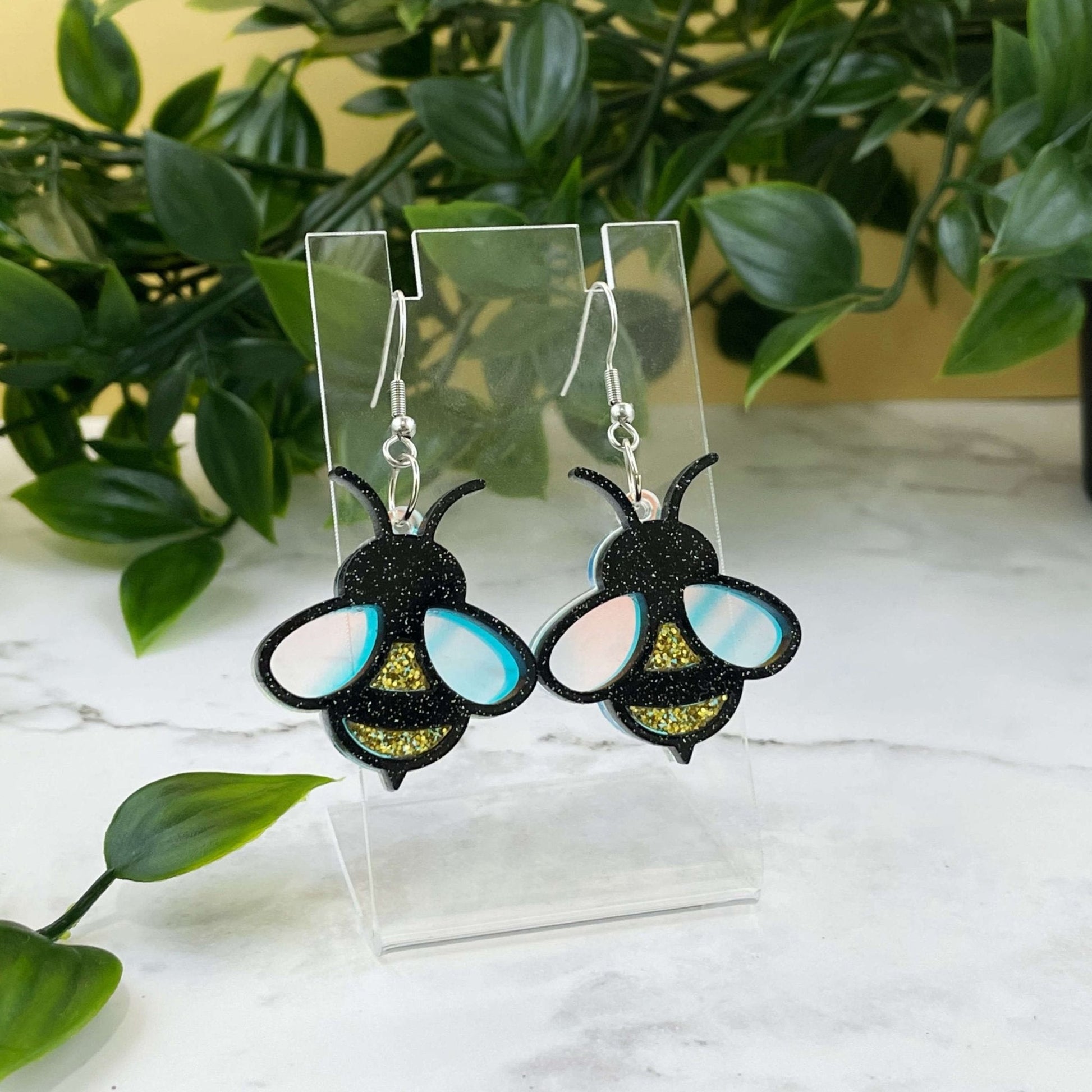 Glitter Bee Earrings - Lost Minds Clothing