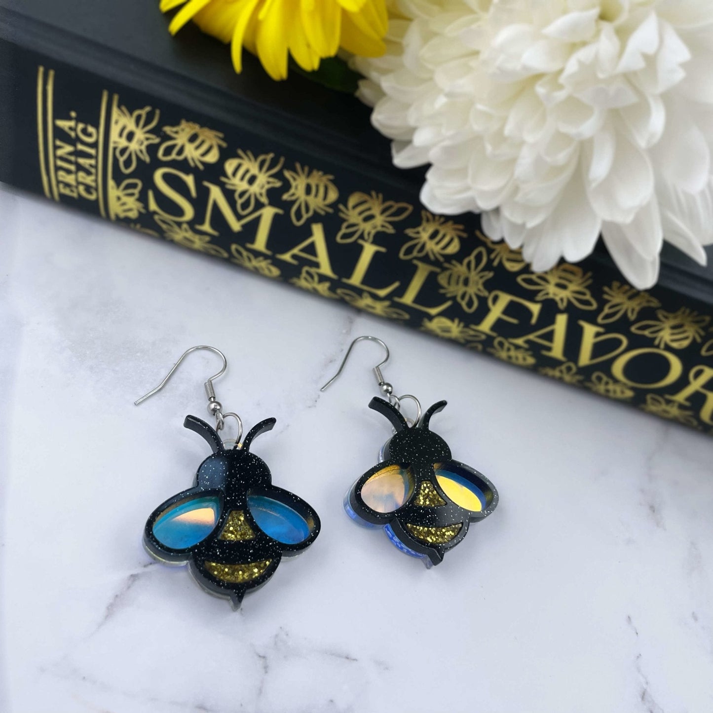 Glitter Bee Earrings - Lost Minds Clothing
