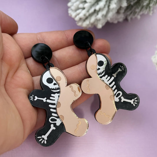 Half Dead Gingerbread Earrings - Lost Minds Clothing