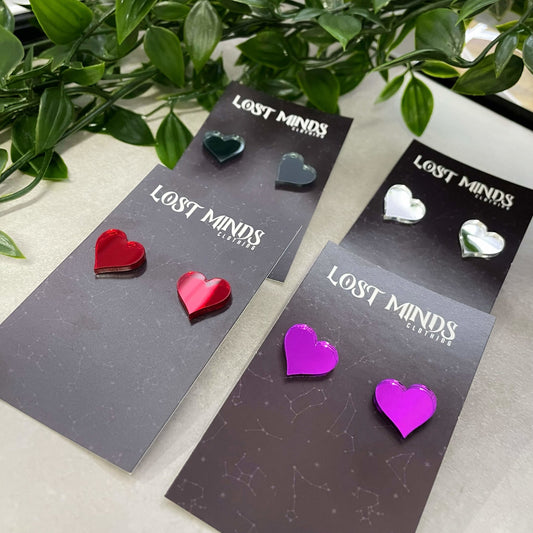 Heart Essential Studs (4 colours available) - Lost Minds Clothing