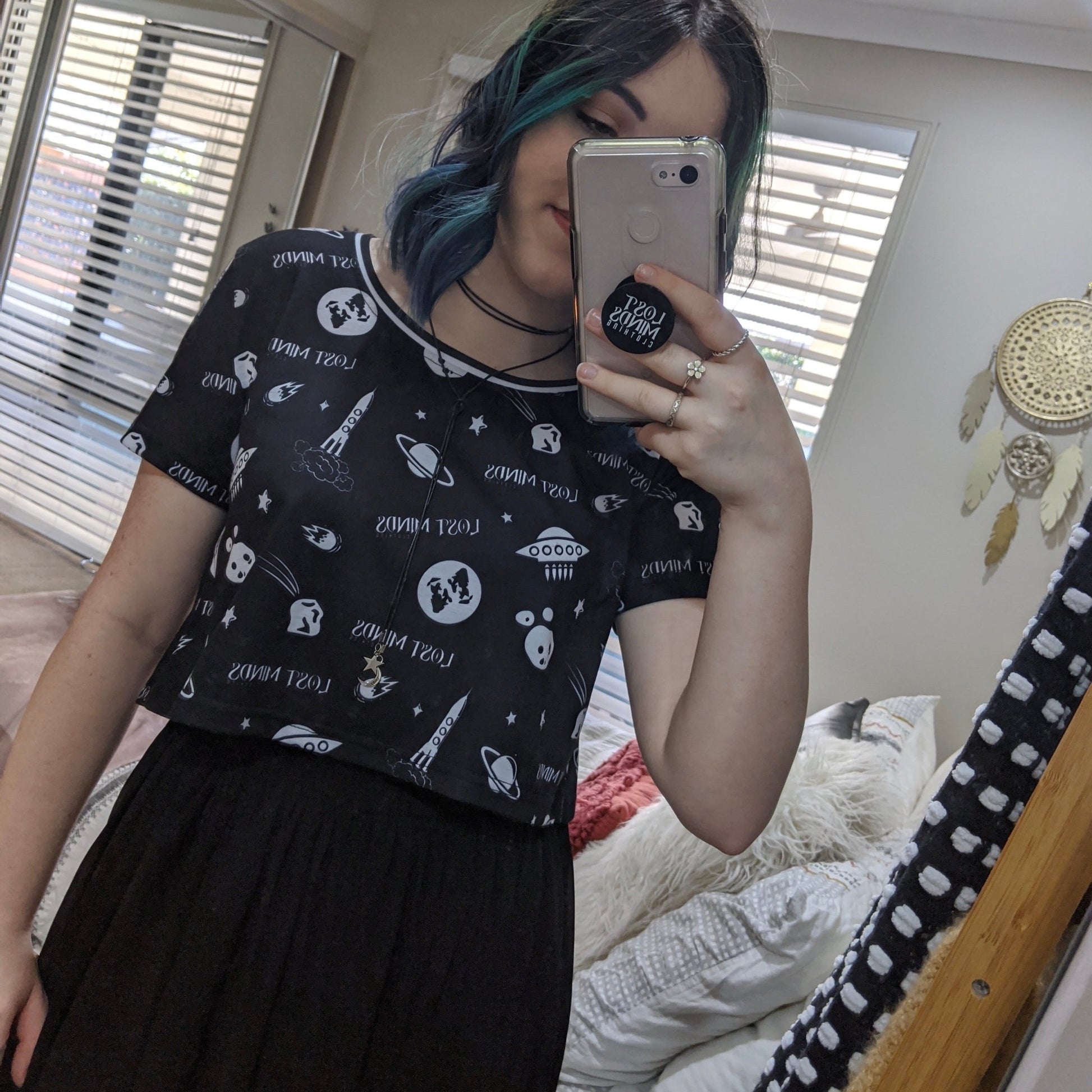 I Need Space Tie Back Crop - Lost Minds Clothing