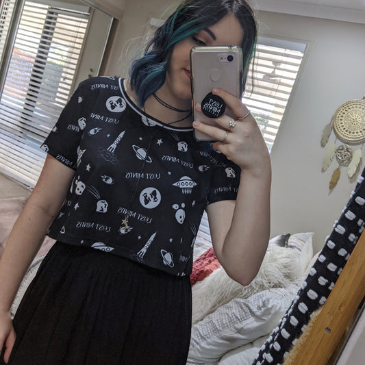 I Need Space Tie Back Crop - Lost Minds Clothing