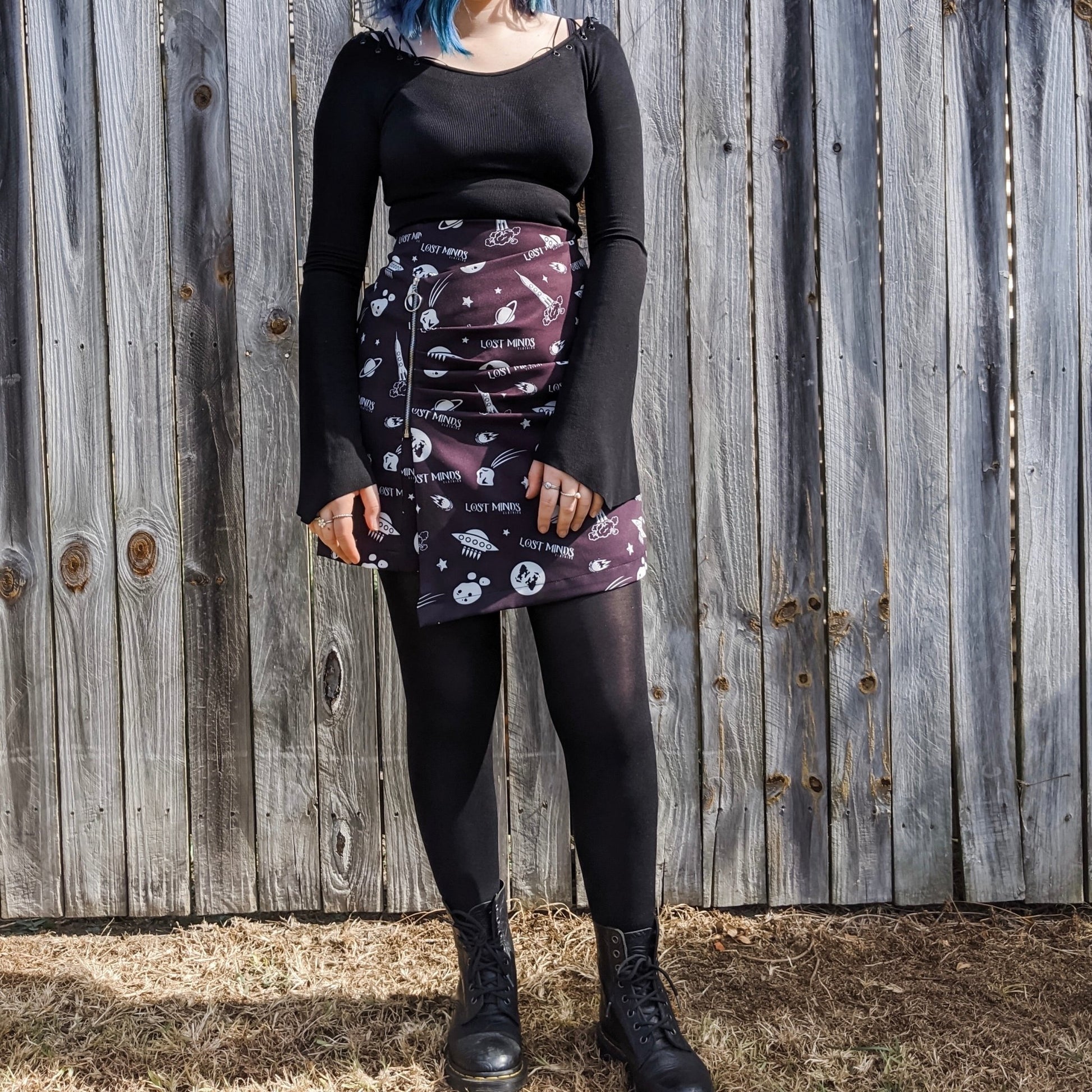 I Need Space! Zip Skirt - Lost Minds Clothing