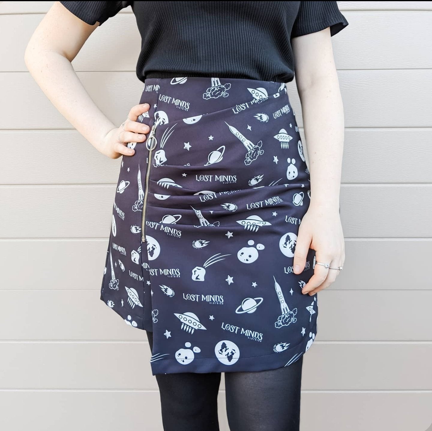 I Need Space! Zip Skirt - Lost Minds Clothing