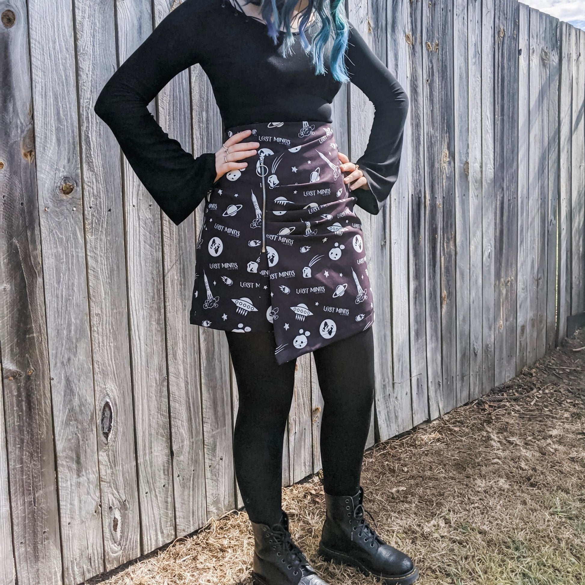 I Need Space! Zip Skirt - Lost Minds Clothing