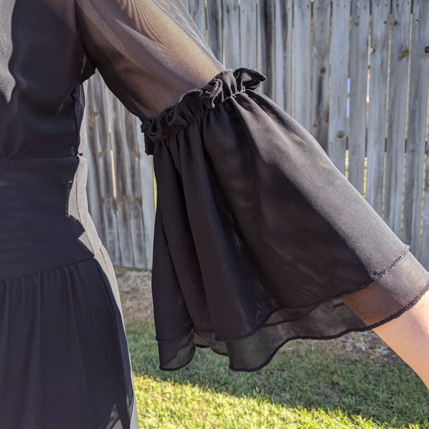 Black Mesh Maxi Dress