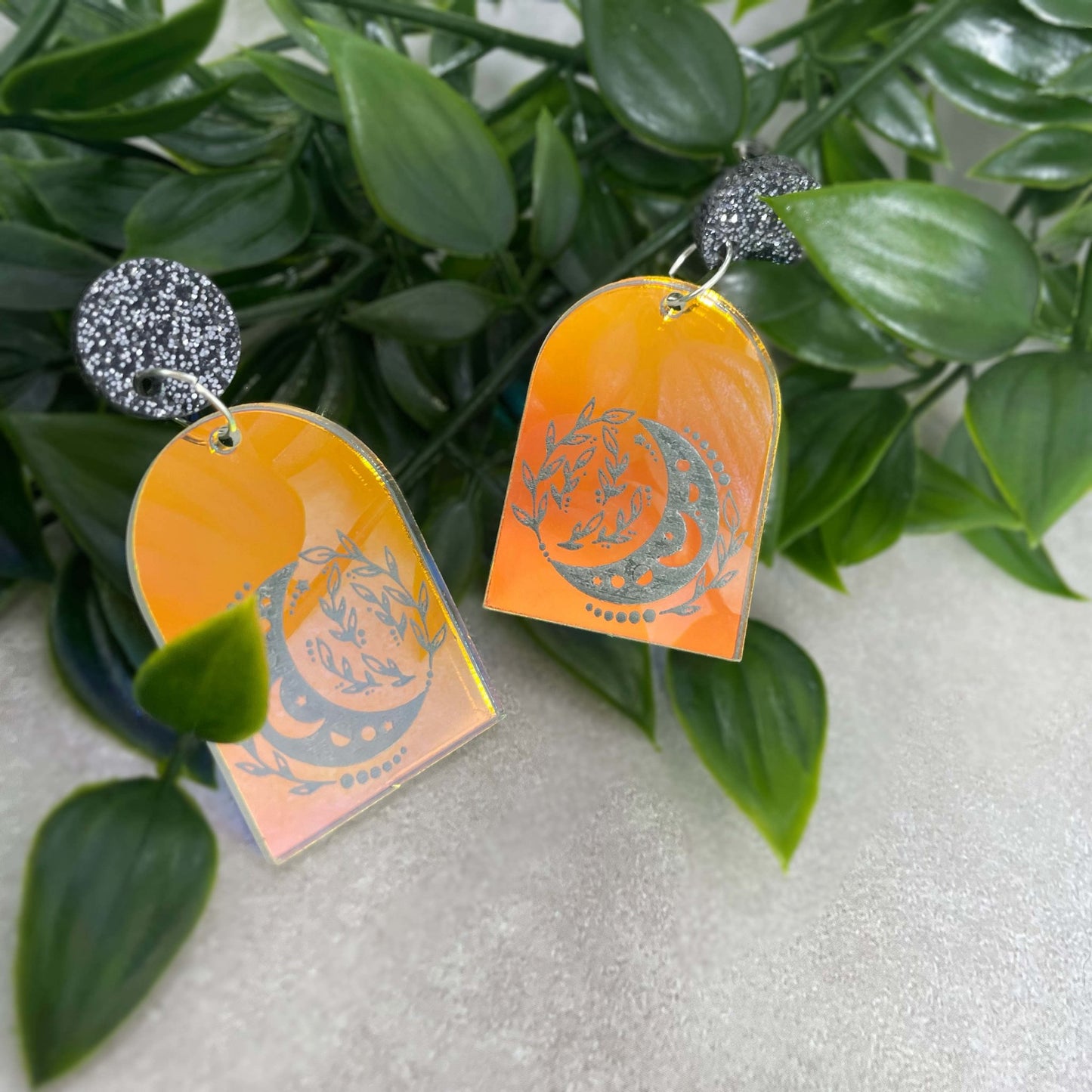 Iridescent Moon Arch Earrings - Lost Minds Clothing