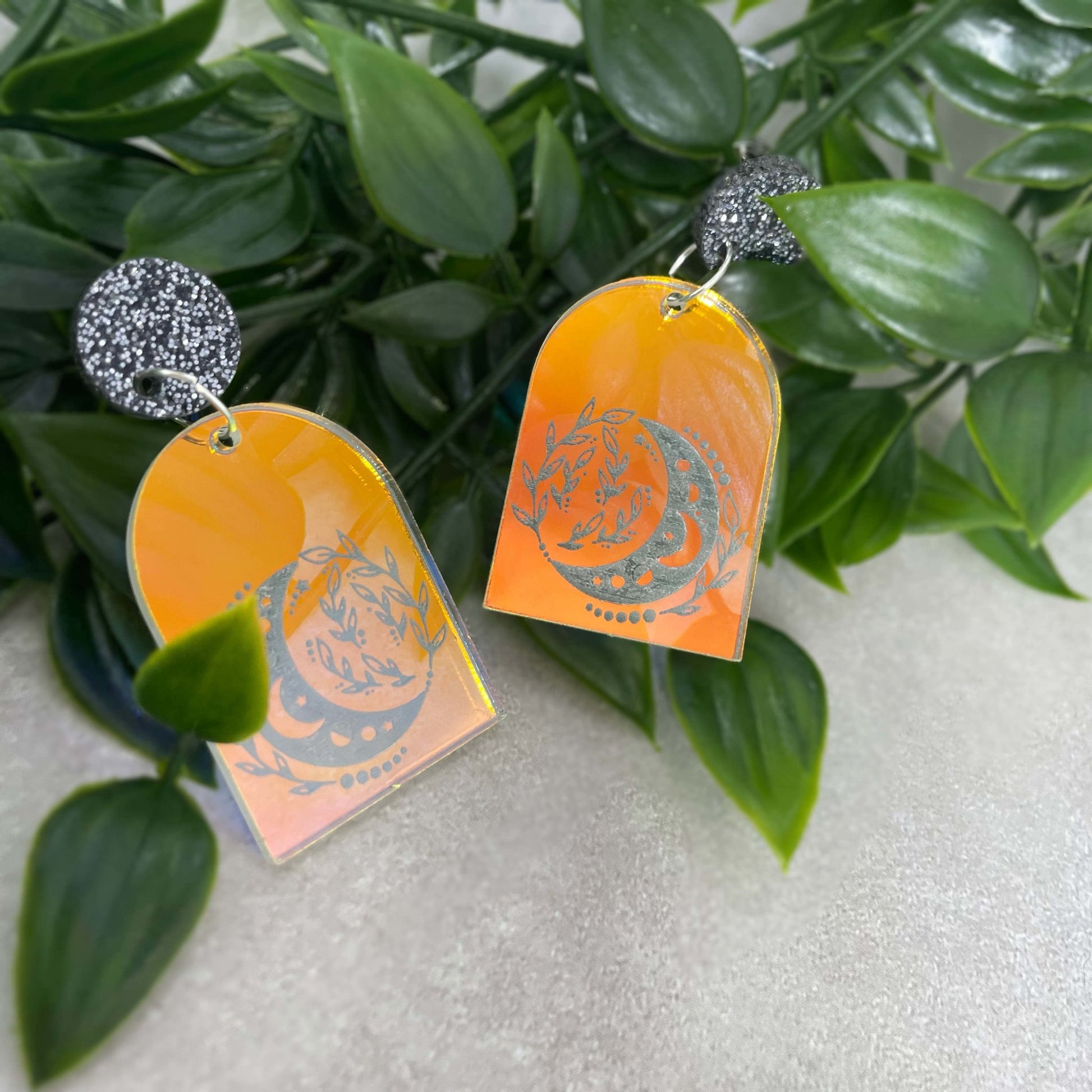 Iridescent Moon Arch Earrings - Lost Minds Clothing
