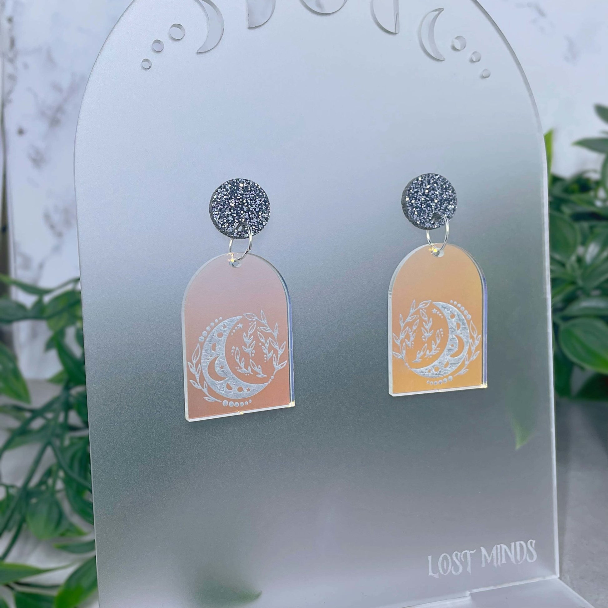 Iridescent Moon Arch Earrings - Lost Minds Clothing