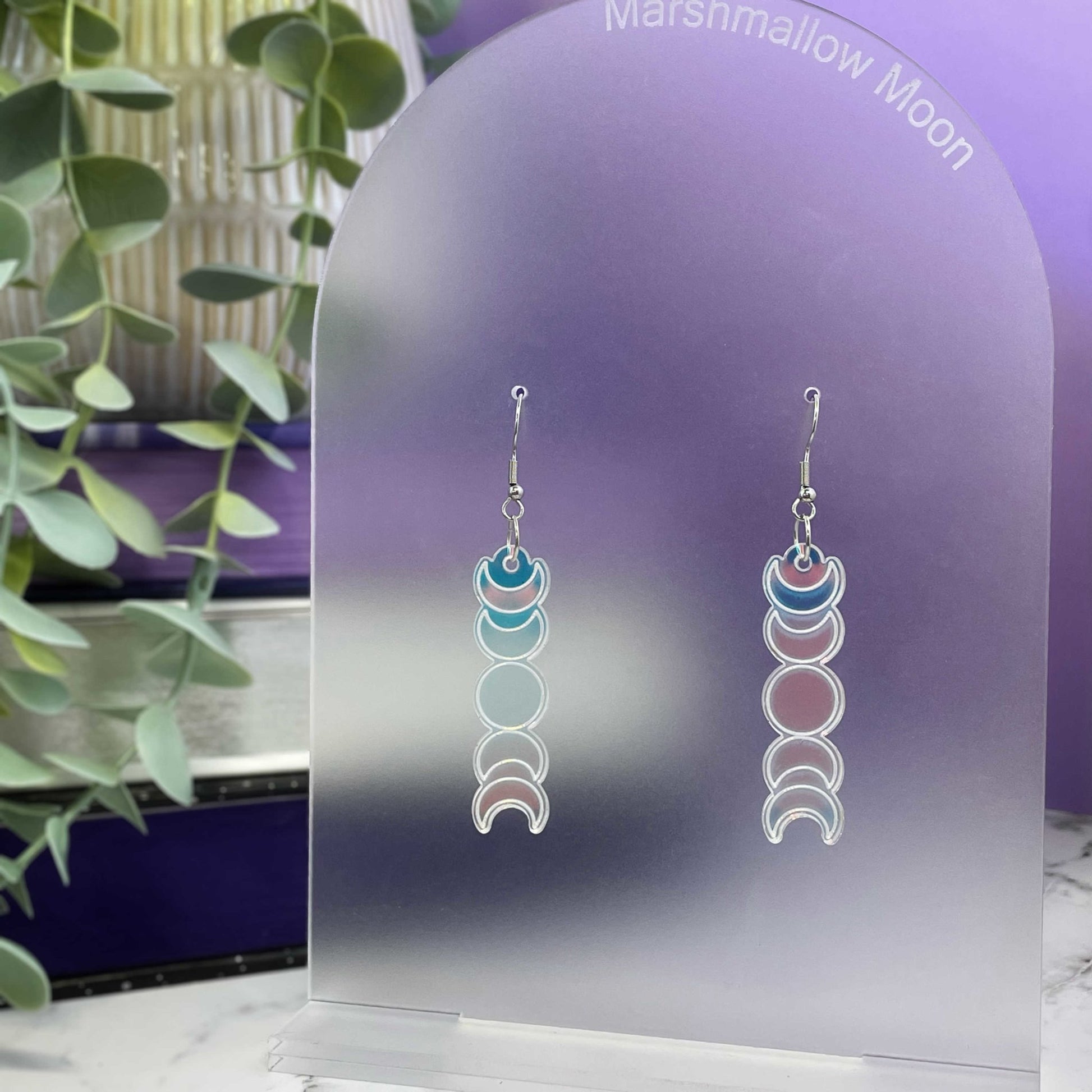 Iridescent Moon Phase Earrings - Lost Minds Clothing