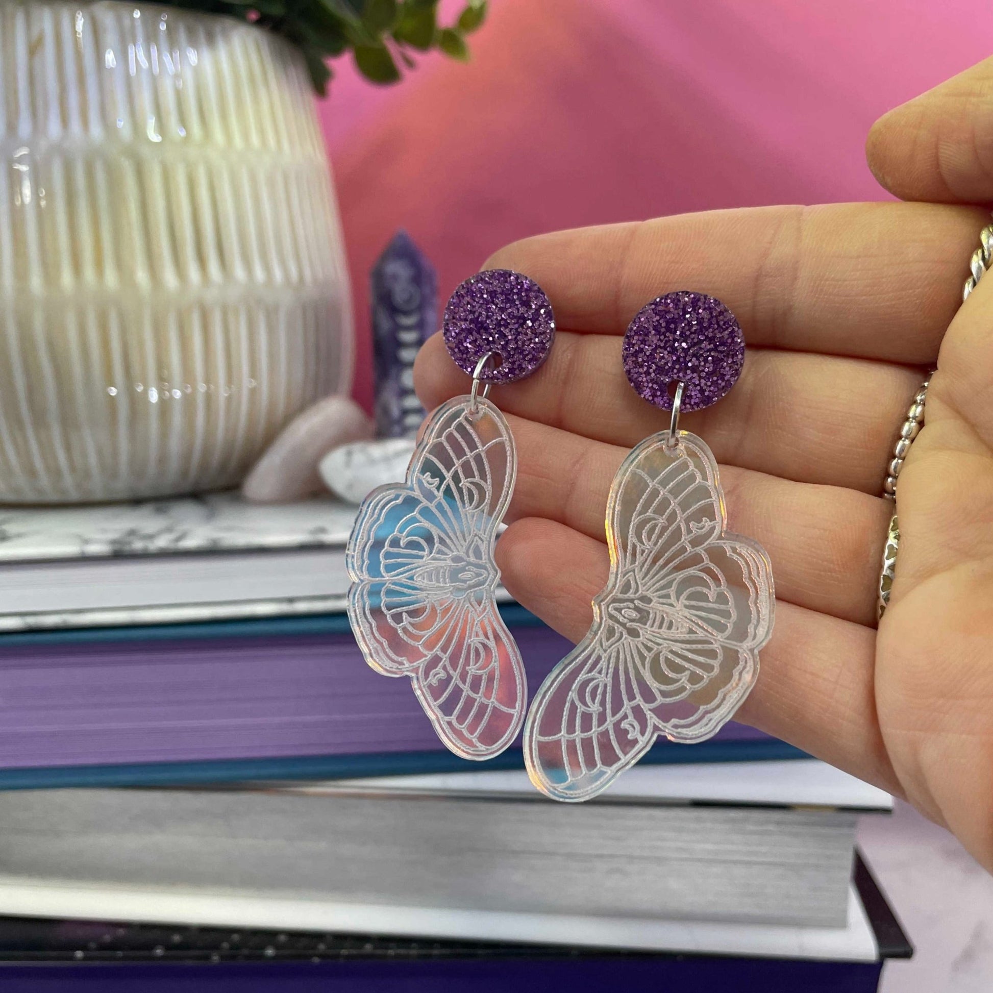 Iridescent Moth Earrings - Lost Minds Clothing