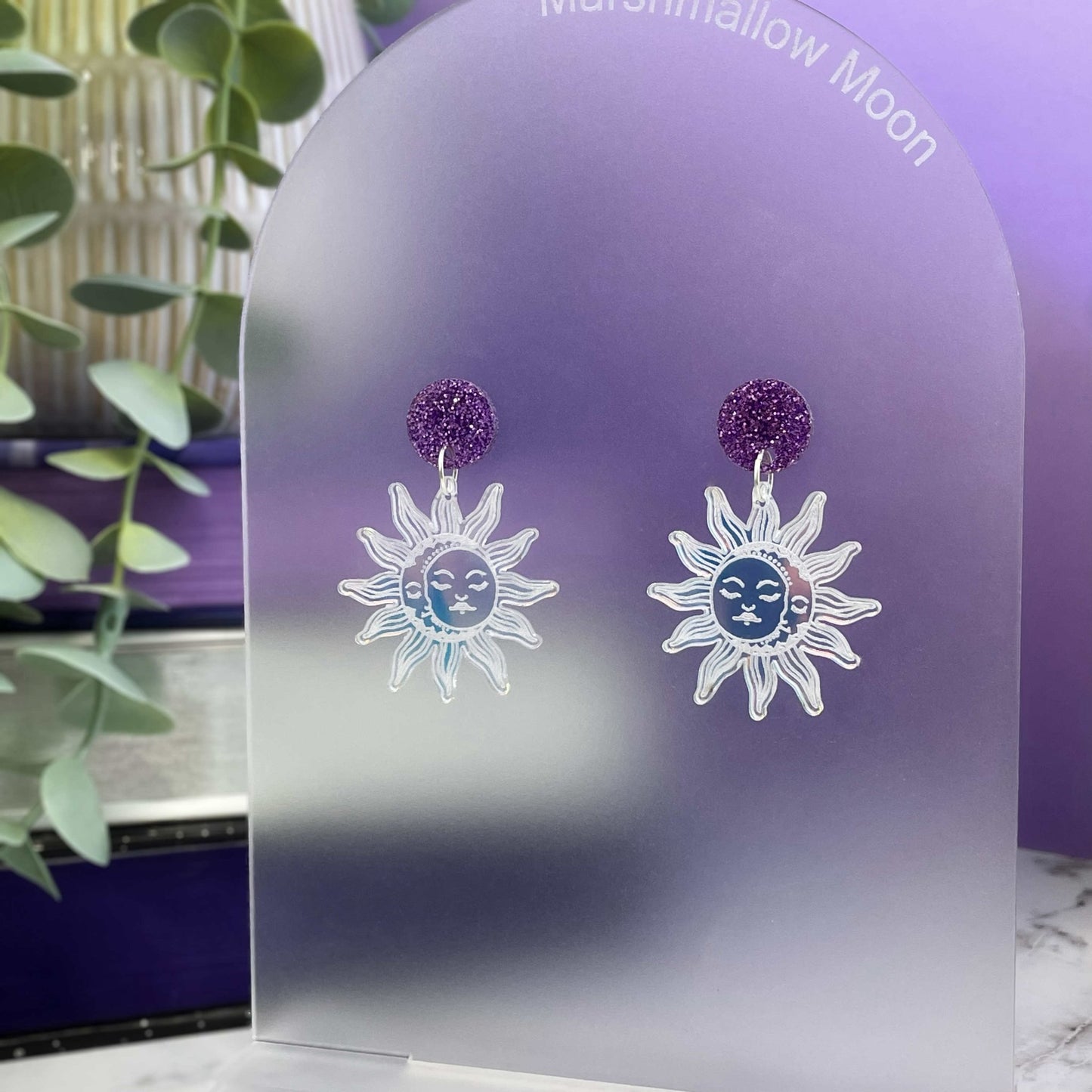 Iridescent Sun & Moon Earrings - Lost Minds Clothing