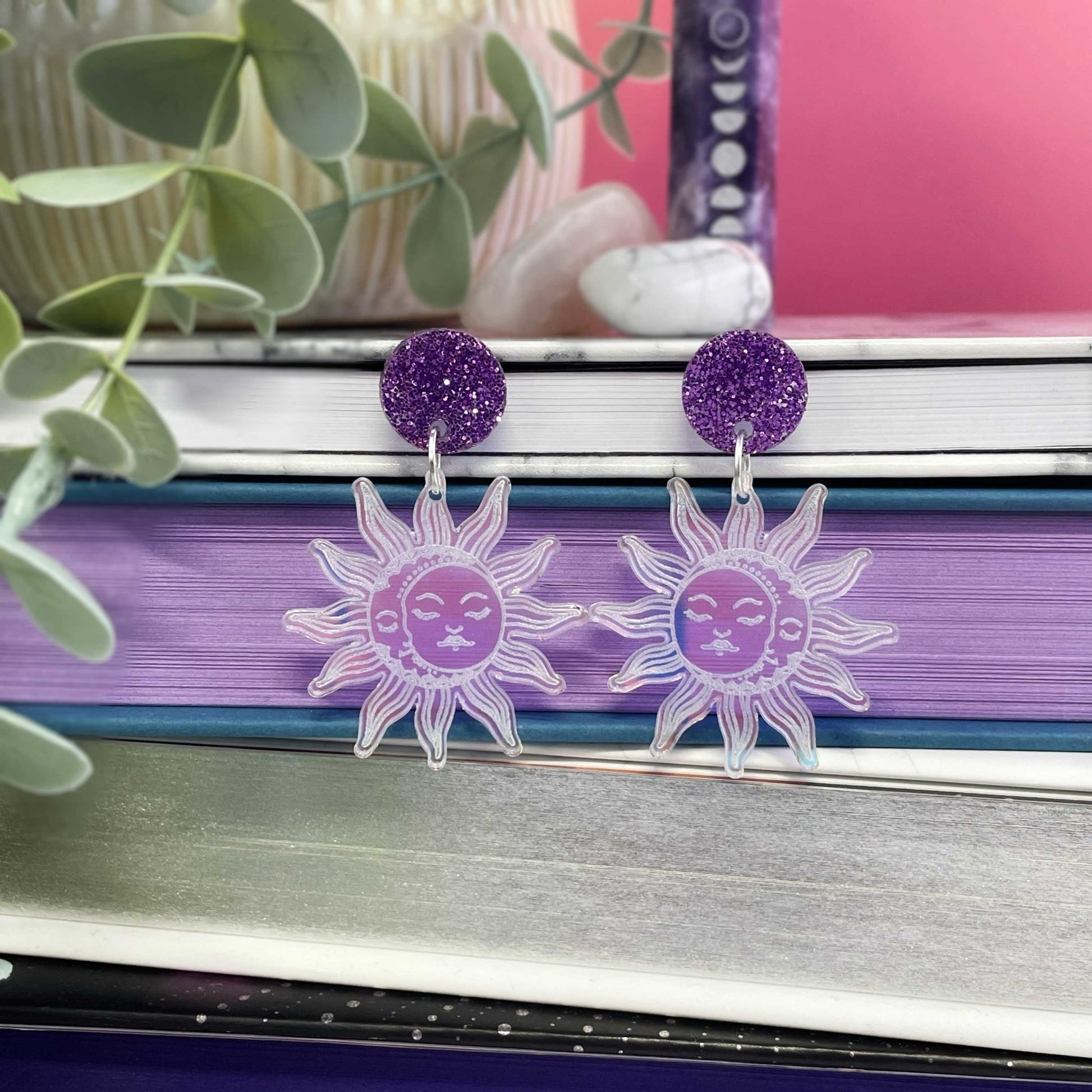 Iridescent Sun & Moon Earrings - Lost Minds Clothing
