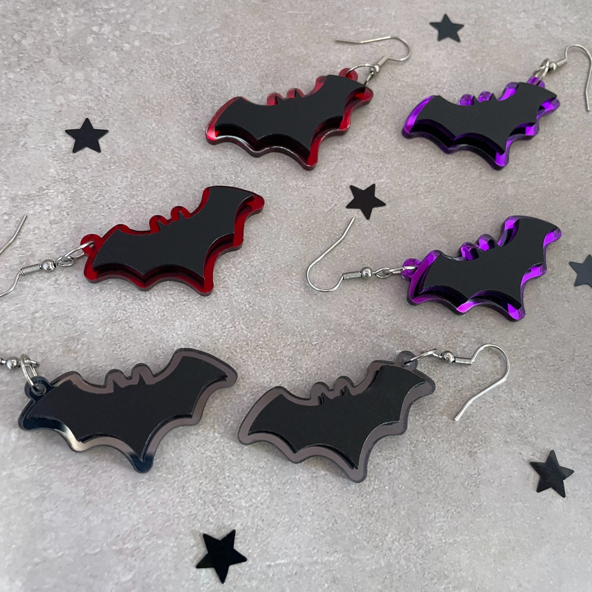 Layered Bat Earrings (3 colours available) - Lost Minds Clothing