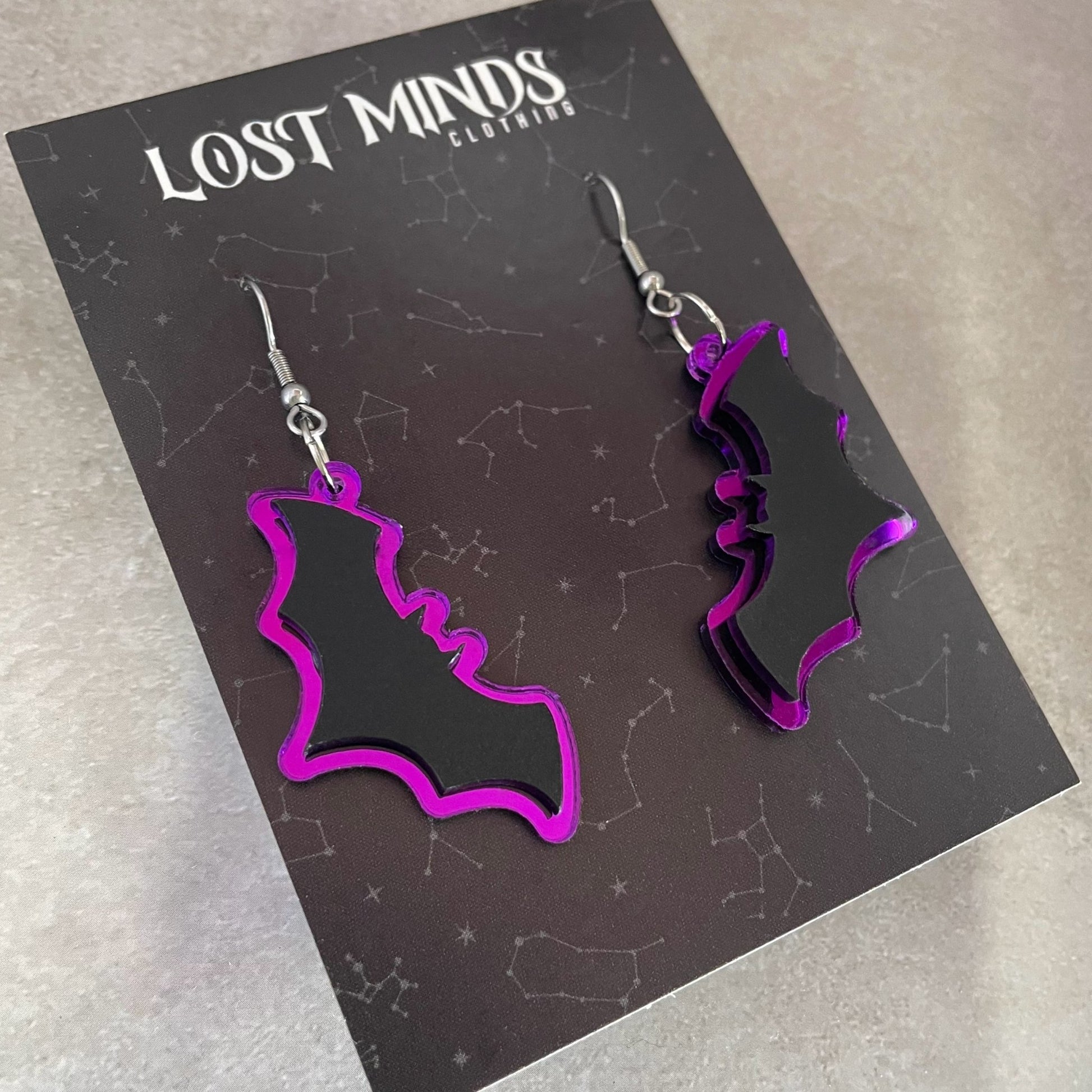 Layered Bat Earrings (3 colours available) - Lost Minds Clothing