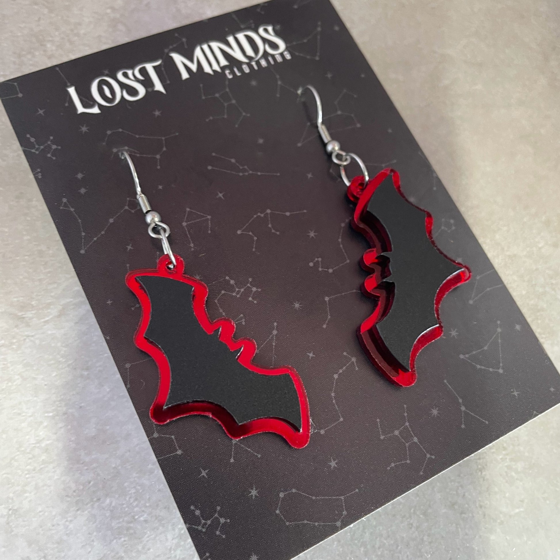 Layered Bat Earrings (3 colours available) - Lost Minds Clothing