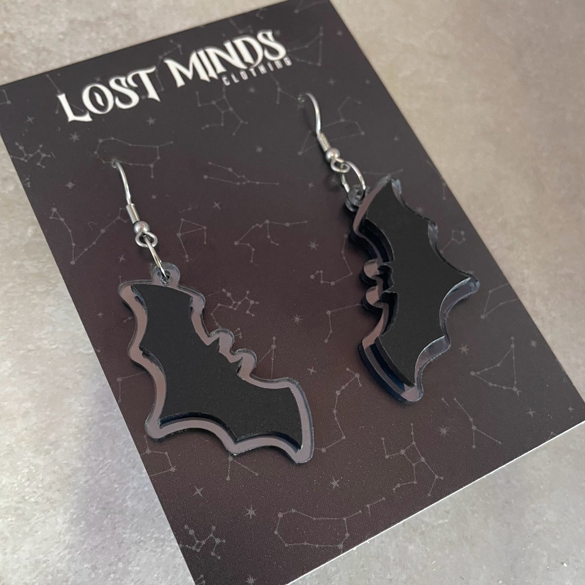 Layered Bat Earrings (3 colours available) - Lost Minds Clothing