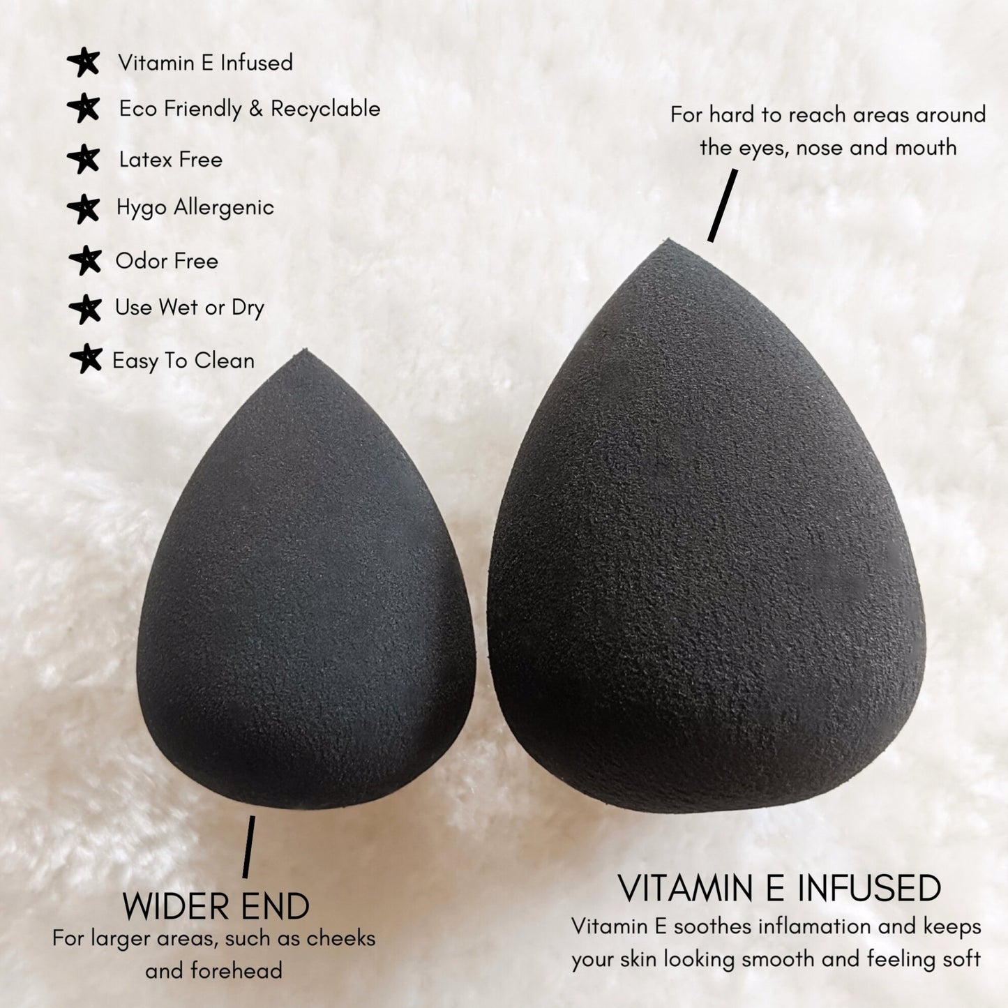 Lost Minds Makeup Sponge - Black - Lost Minds Clothing