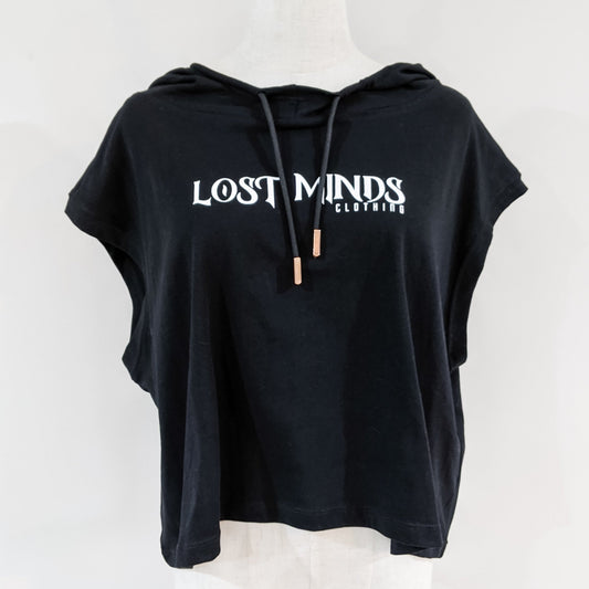 Lost Minds Over-Sized Hooded Tee - Black - Lost Minds Clothing