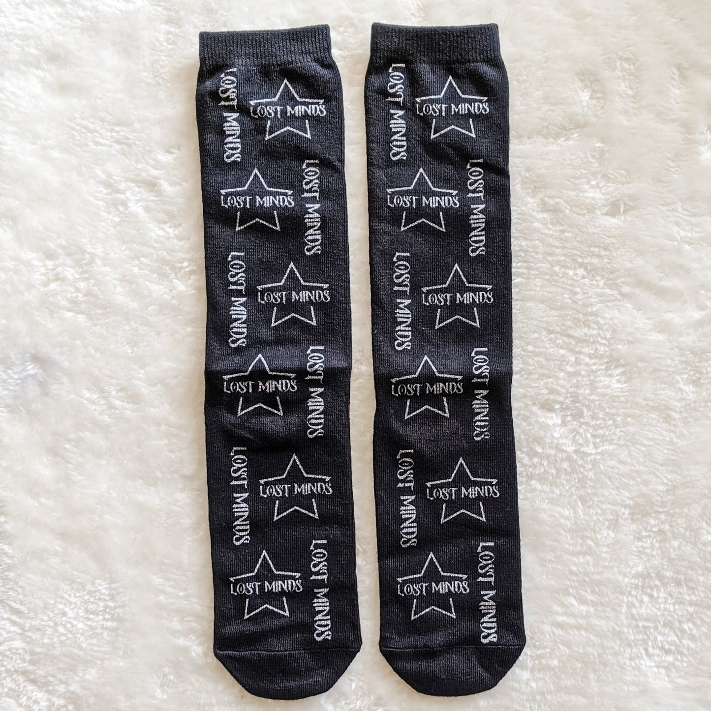 Lost Minds Silver Logo Socks - Lost Minds Clothing
