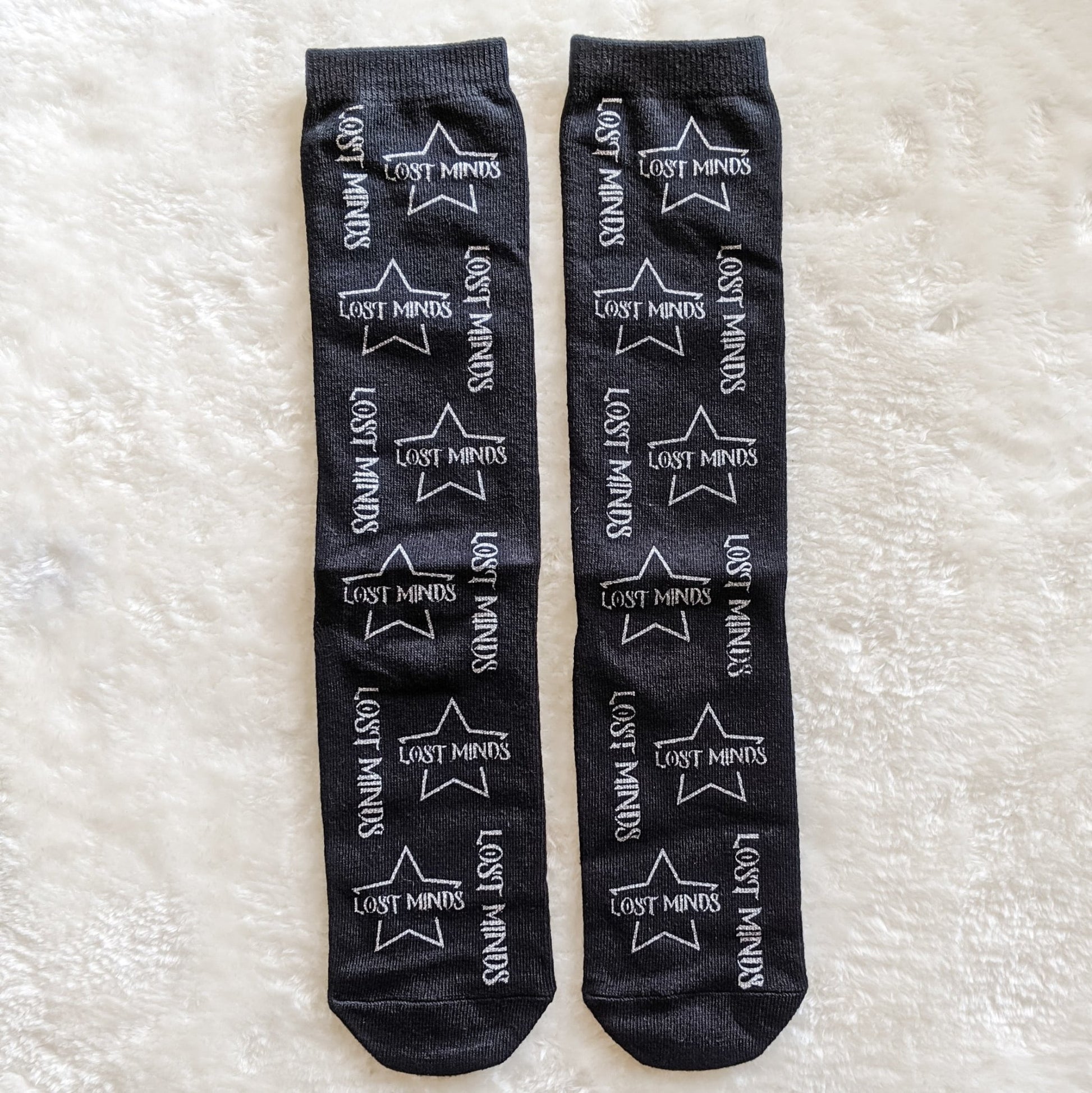 Lost Minds Silver Logo Socks - Lost Minds Clothing