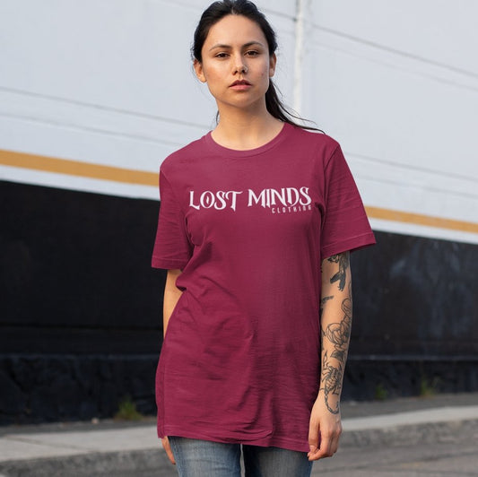 Lost Minds Unisex Tee - Burgundy - Lost Minds Clothing