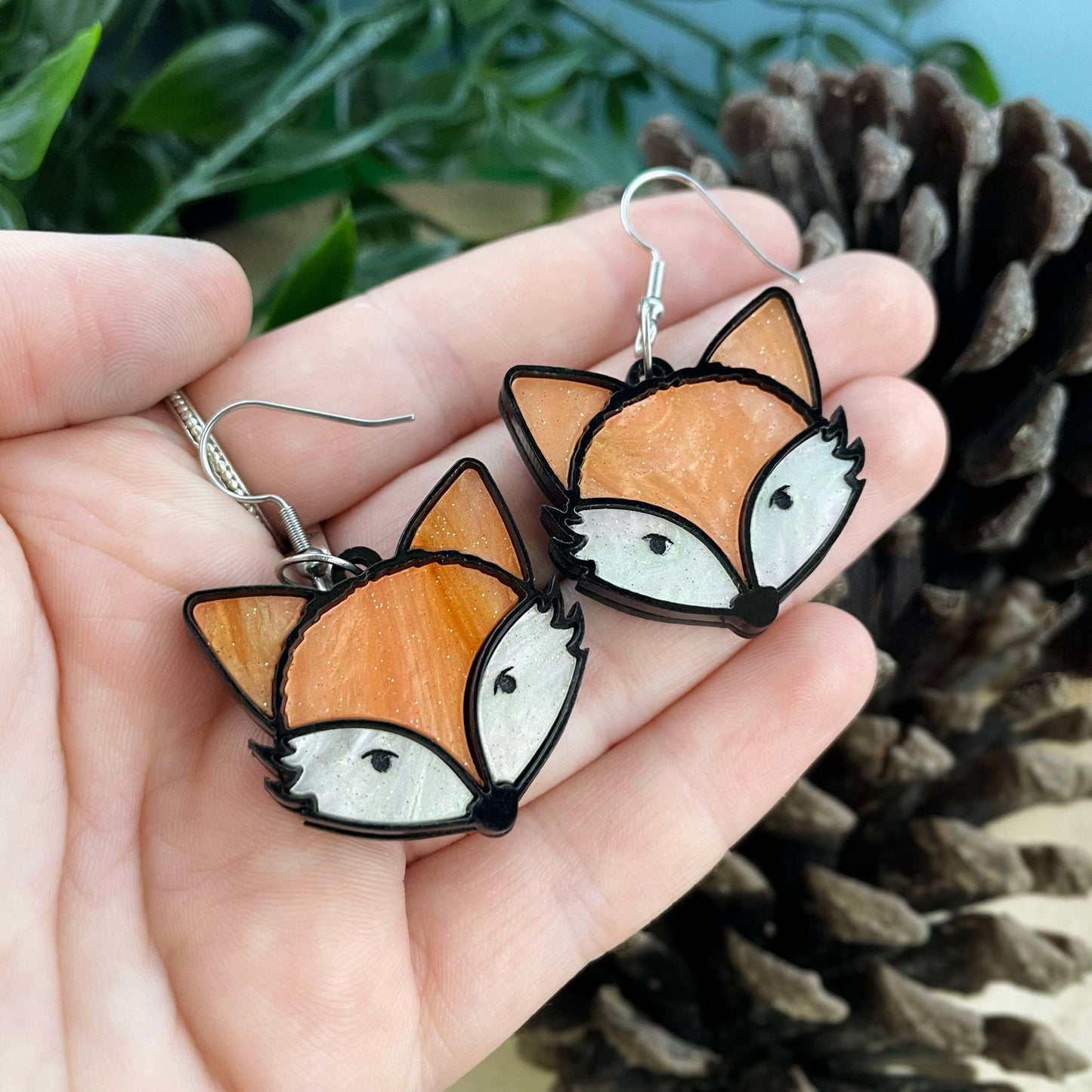 Marble Fox Earrings - Lost Minds Clothing