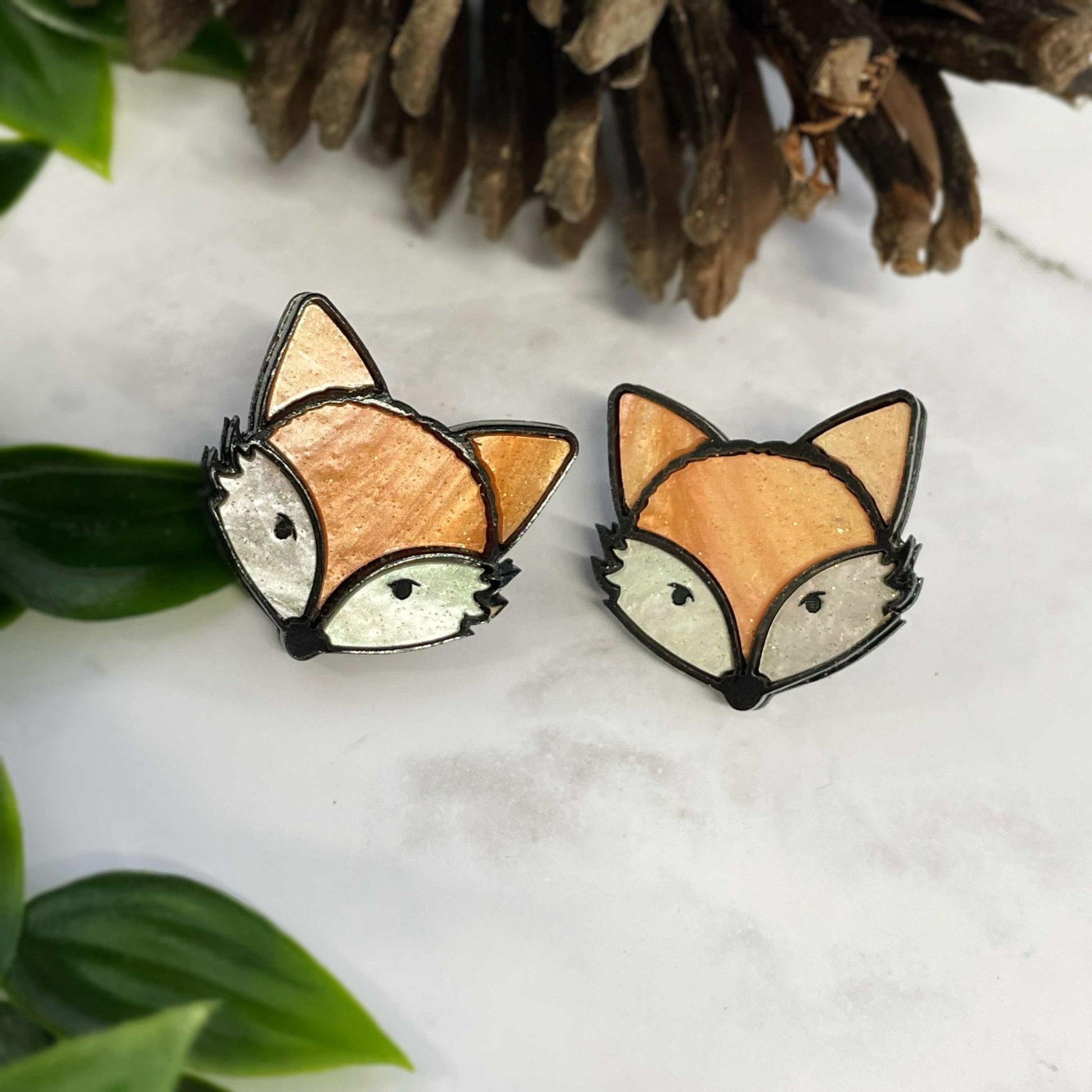 Marble Fox Statement Studs - Lost Minds Clothing